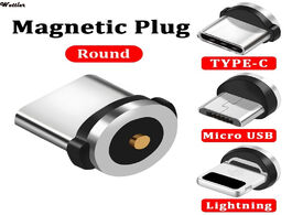 Foto van Elektronica 5pcs magnetic usb cable plug fast charging type c box magnet charger head micro mobile p