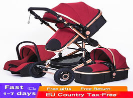 Foto van Baby peuter benodigdheden multifunctional 3 in 1 stroller luxury portable high landscape 4 wheel fol