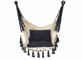 Foto van Meubels tassel hanging chair outdoor for adults and children indoor with cushion canvas swing