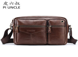 Foto van Tassen pi uncle brand cowhide leather 10 ipad pack casual men s messenger bag shoulder crossbody bag