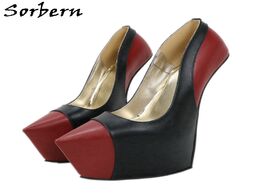 Foto van Schoenen sorbern 22cm heelless women pumps genuine leather ladies shoes high heel platform custom pu