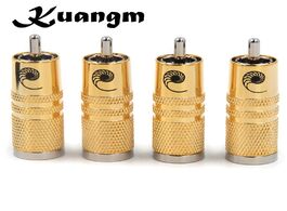 Foto van Elektronica kangm audio brass copper plating video rca connector pulg cable