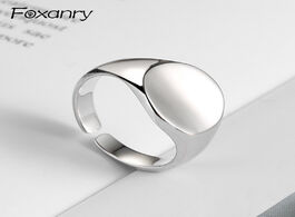 Foto van Sieraden foxanry 925 sterling silver creative simple oval handmade wedding ring for women couples ne