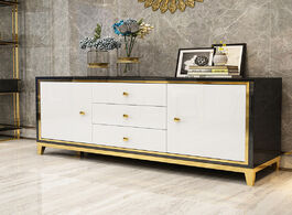 Foto van Meubels modern light luxury side cabinet simple steel paint console table entrance storage living ro