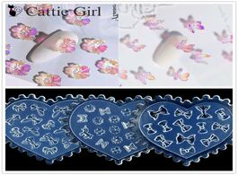 Foto van Schoonheid gezondheid 1pc butterfly bow flower 3d acrylic nail mold palace art decorations diy desig