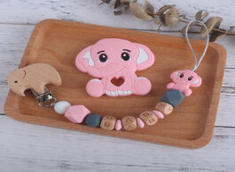 Foto van Baby peuter benodigdheden cute elephant pacifier clips holder chain silicone teethers newborn shower