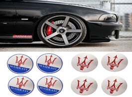 Foto van Auto motor accessoires 4pcs wheel center cap sticker for maserati logo levante ghibli quattroporte g