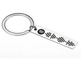 Foto van Sieraden personalized music spotify scan code keychain for women men stainless steel keyring custom 