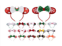 Foto van Baby peuter benodigdheden girls christmas headband festival sequins minnie ear hairband high quality