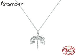 Foto van Sieraden bamoer 925 sterling silver holy cross plated platinum cz pendant necklace for women family 