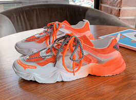 Foto van Schoenen 2020 new vulcanize shoes ladies casual woman fashion dad platform sneaker orange blue women