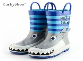 Foto van Baby peuter benodigdheden kushyshoo rain boots kids waterproof children s rubber 3d cartoon shark pr