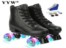 Foto van Sport en spel women 4 choice pu microfiber roller skates skating shoes sliding inline quad sneakers 