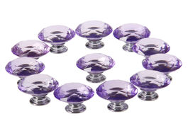 Foto van Woning en bouw 12pcs purple crystal knob for furniture drawer wardrobe cabinet kitchen pull handle h