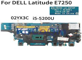 Foto van Computer kocoqin laptop motherboard for dell latitude e7250 sr23y i5 5200u cpu cn 02yx3c la a972p ma