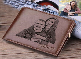 Foto van Tassen engraved wallets for men picture wallet trifold short ultra thin fashion young leather money 