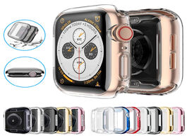 Foto van Horloge slim watch 360 cover for apple case 6 se 5 4 3 2 1 42mm 38mm soft clear tpu screen protector