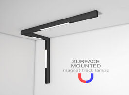 Foto van Lampen verlichting scon ceiling surface mounted black continuous magnetic track light system linear 