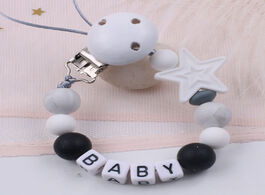 Foto van Baby peuter benodigdheden personalized name five star silicone pacifier clips holder chain bpa free 