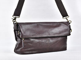 Foto van Tassen vintage men s shoulder bag genuine leather fashion trend crossbody high capacity flod cover m