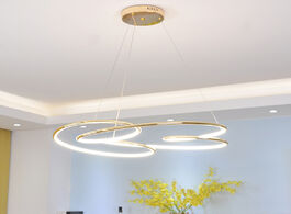 Foto van Lampen verlichting gold chrome plating modern led pendant lights design living room bedroom office a