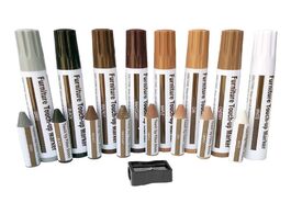 Foto van Woning en bouw 17pcs wood furniture repair kit markers with wax sticks and sharpener for scratches f