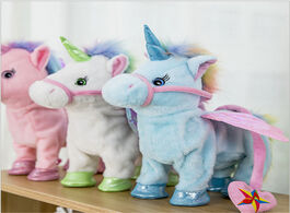 Foto van Speelgoed hot sale walking unicorn kids plush toy electric stuffed animal doll sing songs children s