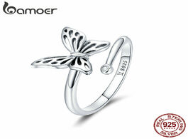 Foto van Sieraden bamoer authentic 925 sterling silver vintage butterfly adjustable finger rings for women we