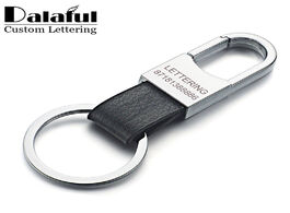 Foto van Sieraden dalaful custom lettering keyring keychain genuine leather men s simple key chains holder ke