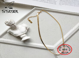 Foto van Sieraden s steel necklace 925 sterling silver for women minimalist gold snake necklaces gargantilla 