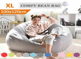 Foto van Meubels 100x120cm beanbag sofas lazy cover chairs without filler linen cloth lounger seat bean bag p