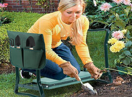 Foto van Meubels honhill folding garden kneeler and seat 2in1 bench with eva aid knee pads storage bag handle