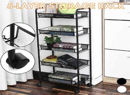 Foto van Meubels 5 layers shelf home kitchen removable living room with wheel storage beauty salon trolley fa