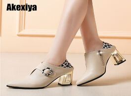 Foto van Schoenen plus size 34 40 fashion women pumps high heels buckle leather pointed toe shoes casual sexy