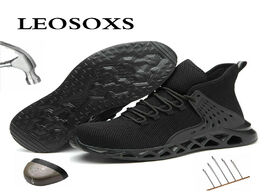 Foto van Schoenen leoxose men s steel toe work safety shoes cap protective new design short boots constructio