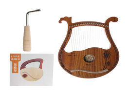 Foto van Sport en spel small carved beginners 16 19 strings lyre harp mahogany w string tuning wrench perfect