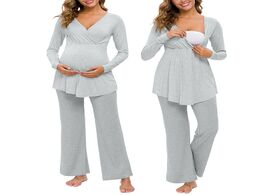 Foto van Baby peuter benodigdheden pajamas maternity clothes fashion solid long sleeve nursing t shirt tops p