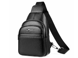 Foto van Tassen new kangaroo luxury brand chest pack men crossbody bag black brown leather casual travel slin