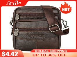 Foto van Tassen fashion men s leather small messenger bag male satchels multifunctional shoulder genuine cros
