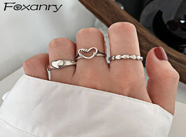 Foto van Sieraden foxanry ins fashion 925 sterling silver party rings for women creative trendy hollow love h