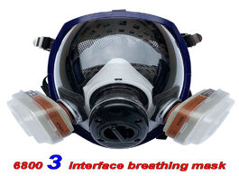 Foto van Beveiliging en bescherming spherical 6800 respirator gas mask 3 ports multifunction super clear seal