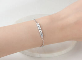 Foto van Sieraden personalized 925 sterling silver nameplate bar bracelet custom engraved name initial bangle