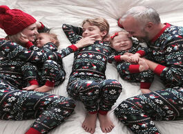 Foto van Baby peuter benodigdheden christmas family look pajamas set striped elk print casual matching outfit