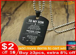Foto van Sieraden vnox to my son love dad personalised engraving stainless steel dog tag necklace family gift