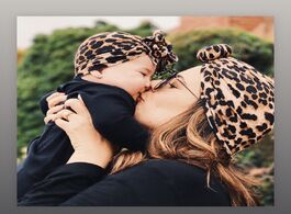 Foto van Baby peuter benodigdheden mom and headband spring autumn leopard flower printed turban bows infant h