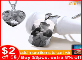 Foto van Sieraden vnox personalized image photo necklaces picture solid stainless steel dog tag for women men