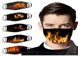 Foto van Beveiliging en bescherming 3 5pcs reusable face mask fire printed mouth cover washable adult protect