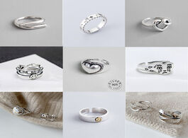 Foto van Sieraden genuine 925 sterling silver rings for women 2 layered black minimalist thin circle gem jewe