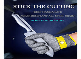 Foto van Beveiliging en bescherming stainless steel anti cutting gloves used for meat fish crab oyster bindin