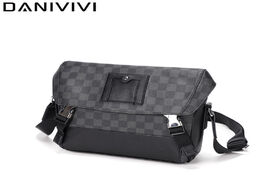 Foto van Tassen famous brand designer shoulder messenger bag for men 2020 fashion s handbag plaid leather tra